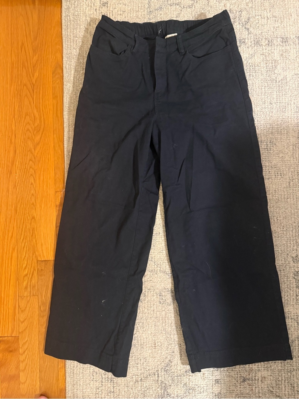Organic Stretch Twill Wide Leg Pant Midnight Blue